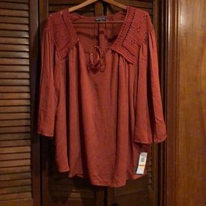 NEW Burnt Orange Plus Size Blouse